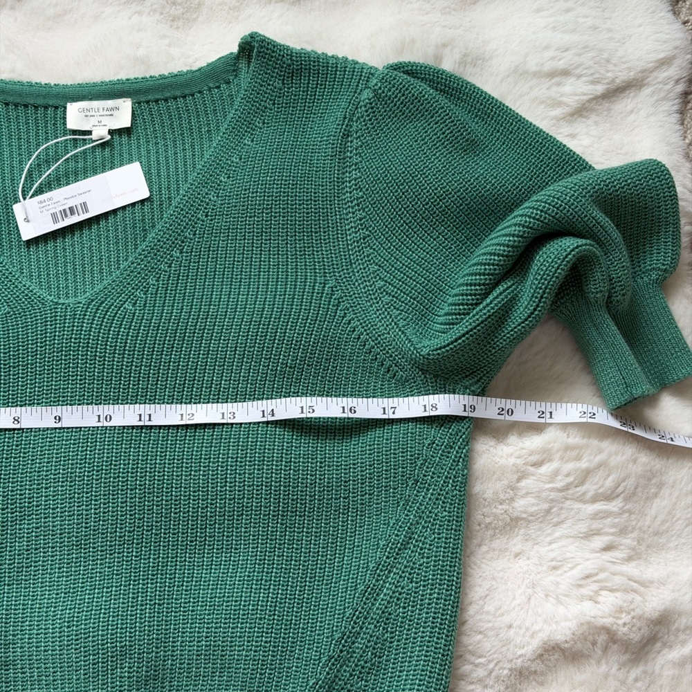 Gentle Fawn Phoebe Spring Green Feminine Soft V-Neck Sweater - Picture 9 of 11